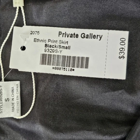 Esley Ethnic Pattern Woven Mini Skirt, black, white and multi color - Picture 5 of 7